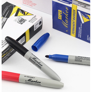 Stylo à encre noire style mince logo personnalisé stylo de marché permanent - Product Image 2