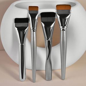 Brochas de Maquillaje Planas Ultrafinas para Corrector, Brocha Individual Plateada para Base de Maquillaje - Product Image 4