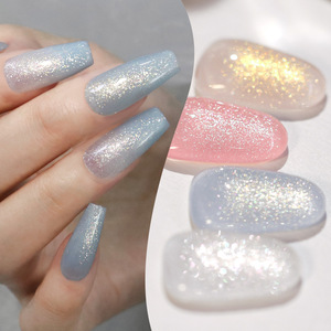 LILY'CUTE Vernis à ongles gel pailleté effet sable mouvant haute brillance, densité étoile fine, étanche, sans rinçage, ligne de finition, 48 couleurs - Product Image 1