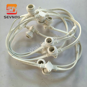 <span class=keywords><strong>สาย</strong></span>ไฟ<span class=keywords><strong>ยาง</strong></span> PVC สีขาวแบน ขนาด 2*1.5 ตร.มม. พร้อมขั้วต่อทองแดง<span class=keywords><strong>แบบ</strong></span> Festoon สำหรับหลอด<span class=keywords><strong>ไฟ</strong></span> E27/B22 ความยาว 10 ม. 20 ม. 30 ม. 50 ม. ระดับการกันน้ำ IP65 สำหรับตกแต่งคริสต์มาส - Product Image 4