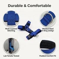 Harnais tactique réglable pour chien, pour la randonnée en extérieur, robuste, anti-traction, avec collier et laisse, pour chiens de taille moyenne à grande