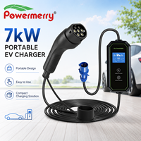 Nouveau chargeur EV portable 7 kW 32 A Type 2 230 V AC CE TUV IP67 Prise de courant personnalisée Garantie de 2 ans Utilisation domestique/garage UE Sûr