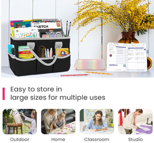 <span class=keywords><strong>Bolsa</strong></span> Organizadora <span class=keywords><strong>de</strong></span> Escritorio para Profesores, para Libros <span class=keywords><strong>de</strong></span> Arte, Papelería, Organización <span class=keywords><strong>de</strong></span> Escritorio <span class=keywords><strong>de</strong></span> Oficina, Almacenamiento <span class=keywords><strong>de</strong></span> Maquillaje con Asas - Product Image 4