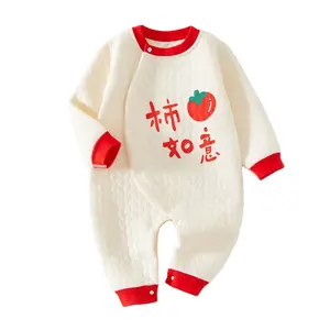 Invierno grueso cálido bebé niño Onesie ropa algodón dibujos animados bebé niña mameluco mono