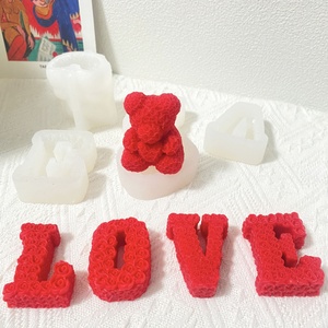 Molde de silicona para velas de resina del Día de San Valentín al por mayor, molde de silicona LOVE para decoración de bodas, molde para velas aromáticas - Product Image 1