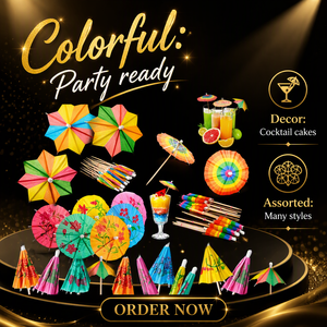 Palillos de papel al por mayor para cócteles, sombrillas para bebidas, toppers para pasteles, palillos florales de coco para decoración de fiestas - Product Image 5