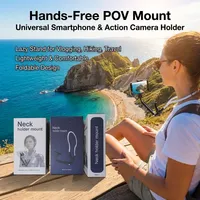 Support magnétique à suspendre autour du cou pour téléphone portable avec fonction trépied, perche à selfie vidéo pour utilisation au lit
