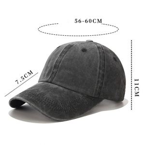 Custom Logo Washed Vintage Distressed Dad Hats Adjustable <b>Plain</b> Cotton Baseball Jeans <b>Caps</b> for Men Women - Product Image 4