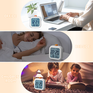 Giá rẻ biểu tượng tùy chỉnh pin nhỏ màu dễ thương bàn bảng đầy đủ kỹ thuật số <span class=keywords><strong>Mini</strong></span> <span class=keywords><strong>LCD</strong></span> Màn hình hiển thị đa chức năng Cube Đồng hồ báo thức - Product Image 6