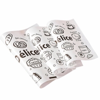 Papier d'emballage en papier couché PE pour hamburgers, résistant à la graisse et compatible micro-ondes, pour restaurants de restauration rapide, vente en gros
