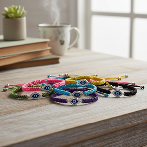 Pulseras de macromos de colores surtidos Pedido mínimo 12 piezas Pulseras de macromos con dijes de moda - Product Image 3