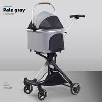 Poussette pliable légère pour animaux de compagnie, pour chiens de petite et moyenne taille, 4 roues, en tissu Oxford, portable, rétractable, pour l'extérieur
