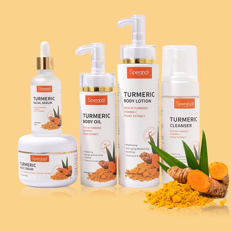 Private Label Skincare Turmeric Natural Cosmetic Manufacturer Whitening Anti-Acne Face Care Product Skin Care Set