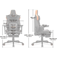 Oreiller cervical magnétique noir orange bon marché vente en gros Chaise d'ordinateur de bureau en mousse Chaise de jeu Evo en cuir PVC respirant de qualité supérieure