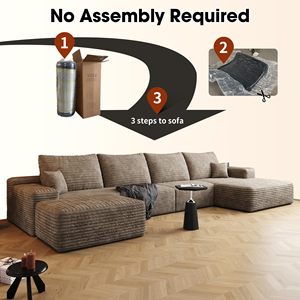 Sofá Modular en Forma de L sin Estructura, Sofá Moderno para Sala de Estar con Compresión al Vacío, Muebles con Chaise Longue Ancha - Product Image 2