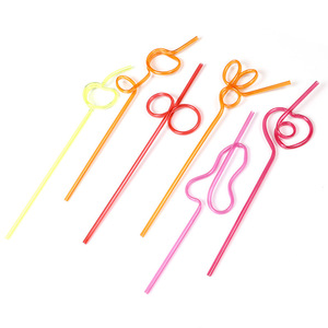Crazy Straws Silly Colorful Reutilizable Beber Diversión Variados Twists Loop para niños Cumpleaños Navidad Graduación Diwali Fiestas - Product Image 4