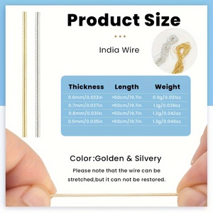 Filo Bullion Francese da 1m, Filo di Seta Inelastico <span class=keywords><strong>per</strong></span> Ricamo e Lavorazione di Perle, <span class=keywords><strong>Collane</strong></span> e Bracciali - Product Image 5