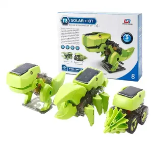 Nouveau produit 3-en-1 éducation bricolage dinosaure robot solaire jouets bricolage construction Science Kit d'expérience solaire alimenté pour les enfants par le soleil