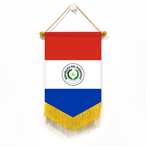 Wholesale Mini Pennant Car Flags 20x30cm Paraguay Wall Decor <b>Small</b> Ornaments Hanging Digital Printing Satin Material - Product Image 1