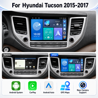Écran de radio DVD Android 9 pouces pour Hyundai Tucson 2015-2017, lecteur multimédia stéréo avec navigation GPS, Carplay sans fil, unité principale