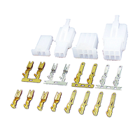 Set soket steker konektor 2.8mm, 2/3/4 cara Pin Pria & Wanita dengan kawat untuk kawat mobil Motor