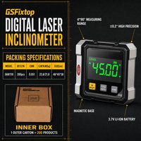 Inclinomètre numérique GSFixtop, 4x90 ° , 0.05 °   Résolution, détecteur d'angle magnétique, batterie au lithium, travaux du bois, construction, automobile