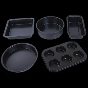 Top Sellers 2021 for Hot Sell Kitchen accessories 8-inch Cake Baking Tool Six-cup Pizza Carbon Steel Toast Pan 5pcs Set