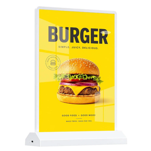 Customized Double-Sided Rechargeable High Brightness Wireless <b>LED</b> Advertising <b>Light</b> <b>Box</b> A4 Size Desktop Menu - Product Image 1
