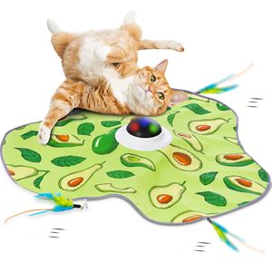 Piuma giocattolo per i gatti con la bacchetta del motore ricaricabile del Teaser ha condotto il segnale del <span class=keywords><strong>Mouse</strong></span> interno morso e gioco di masticazione - Product Image 1