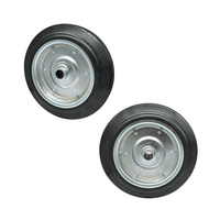 Roues en caoutchouc solide noir sans plat pour roulettes industrielles pour chariot à plate-forme 75/80/100/125/150/160/200/250/300mm