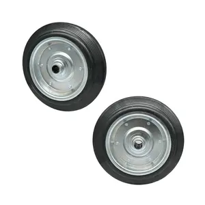 平自由黑色实心橡胶轮，用于平台手推车75/80/100/125/150/160/200/250/300毫米