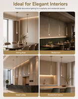 Suspension LED décorative moderne ovale mini homologuée ETL, dimmable 0-10V avec diffuseur acrylique et lentille en cristal facetté