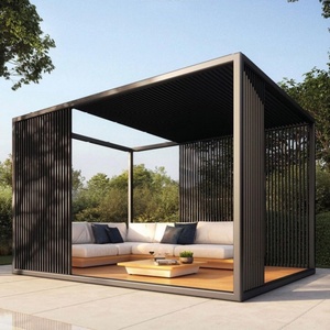 Pergola en aluminium thermolaqué à commande automatique à distance, <span class=keywords><strong>abri</strong></span> extérieur imperméable pour balcon, <span class=keywords><strong>petit</strong></span> pavillon de <span class=keywords><strong>jardin</strong></span> - Product Image 2