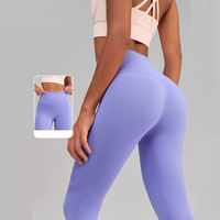 Leggings de fitness respirants extensibles dans quatre directions sans coutures visibles pour femme, effet galbant et rehausseur de fessiers, idéal pour le yoga – Grande Vente