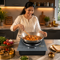 Cuisinière infrarouge 3500W, plaque céramique, commande tactile, double anneau chauffant pour cuisine indienne