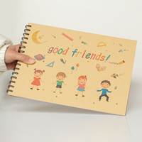 Cuaderno de Espiral A4 con Cubierta Personalizada de Dibujos Animados de 360 Grados, Bloc de Dibujo para Niños, Actividades Pintadas a Mano