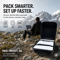Étui de transport rigide pour Starlink Mini + Station d'alimentation 245,7 Wh, batterie portable 76800 mAh, protection IP65, solaire