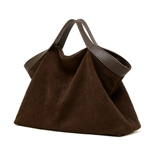 Sac à main de luxe en cuir véritable et daim de créateur pour femme, grande capacité, sacs de marque, sac à main de luxe pour femme avec fermeture à ouverture - Product Image 1