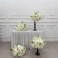 SMOOTH Décoration d'événements, Composition florale artificielle jaune 40 cm, Centre de table de mariage, Boule florale jaune