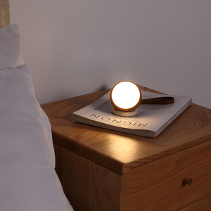 Đèn tường bằng gỗ và da năm <span class=keywords><strong>2025</strong></span> - Hình cầu, 3 mức độ sáng điều chỉnh, điều khiển bằng giọng nói & cảm ứng, đèn ngủ cho phòng khách - Product Image 6