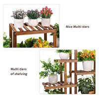 Étagère à fleurs en bois robuste à 9 niveaux pour intérieur et extérieur
