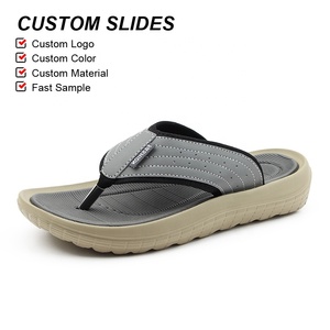 Sandales en cuir pour hommes OLICOM avec logo personnalisé, <span class=keywords><strong>luxe</strong></span>, antidérapantes, semelle épaisse, respirantes, décontractées, été, en cuir PU, tongs pour hommes - Product Image 2