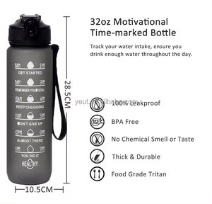 Fancy stile 1L BPA-Free portatile di plastica sport borraccia acqua ad alta capacità tazza da viaggio per tornare a scuola con PC PP Silicone - Product Image 2