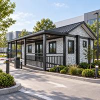 Maison conteneur pliable pour projets d'aménagement adaptable avec porche couvert pour la sécurité de l'entrée d'usine