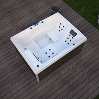 Jacuzzi autoportant extérieur moderne en fibre de verre avec massage par remous, bain à remous extérieur