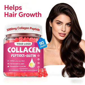 Gomitas de Colágeno con Biotina, Péptidos de Colágeno Marino Hidrolizado, Vitamina C, para el Crecimiento del Cabello, Hidratación de la Piel, Sin Gluten, Sin OMG, Productos de Belleza - Product Image 1