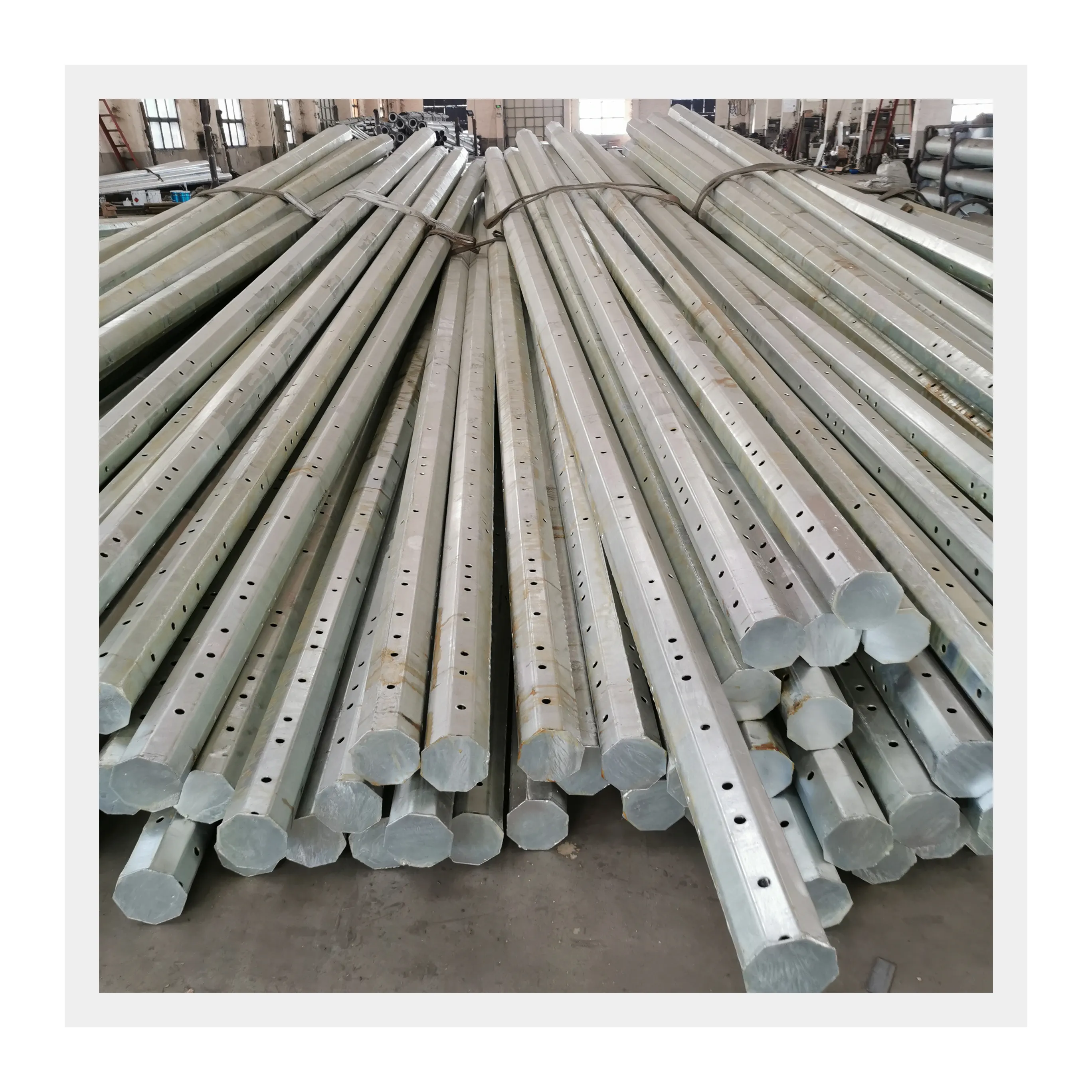wholesale price distribution equipment galvanized electric power transmission steel pole