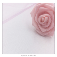 Rouleau de tissu en tulle illusion brodé 100% nylon 20D transparent, maille tricotée douce blanche pour robe de mariée et voile