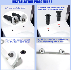 변기 시트 힌지 나사 범용 변기 시트 고정 수리 키트 확장형 고무 탑 너트 볼트 - Product Image 4