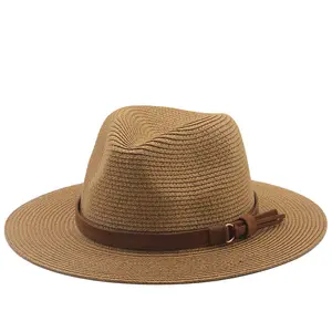 巴拿马夏季女帽男士沙滩草帽男士防紫外线帽子起首女性